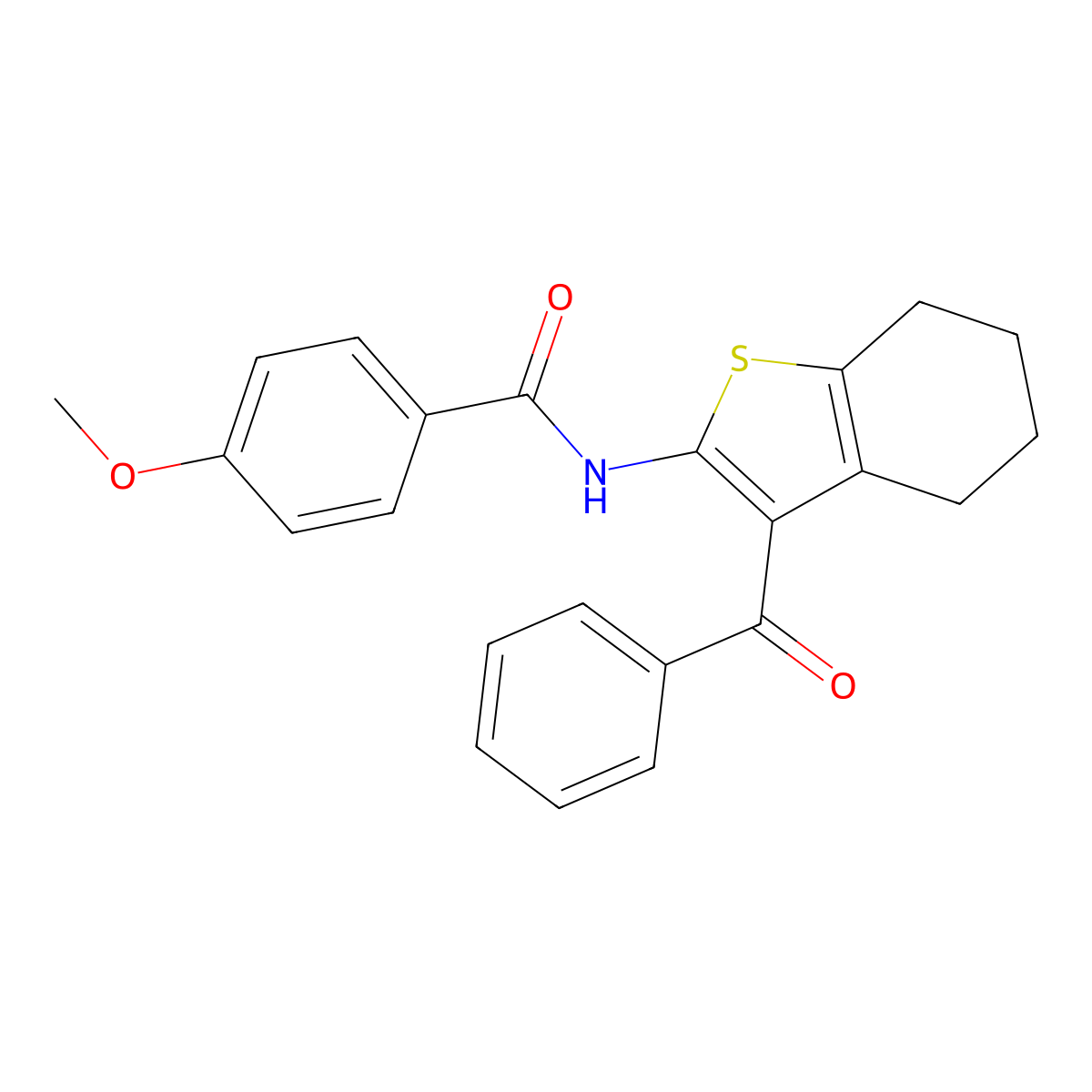 N-(3-benzoyl-4,5,6,7-tetrahydro-1-benzothiophen-2-yl)-4-methoxybenzamide molecular structure, CAS 444156-11-0