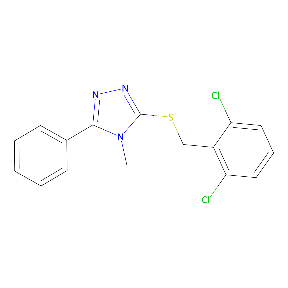 3-[(2,6-dichlorobenzyl)sulfanyl]-4-methyl-5-phenyl-4H-1,2,4-triazole molecular structure, CAS 444158-16-1