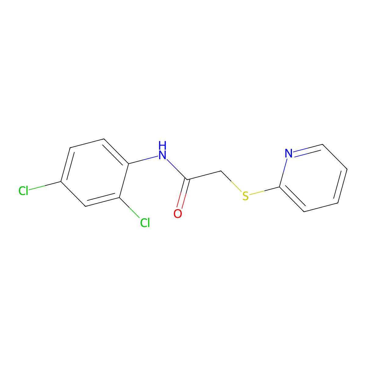 N-(2,4-dichlorophenyl)-2-pyridin-2-ylsulfanylacetamide molecular structure, CAS 444161-80-2