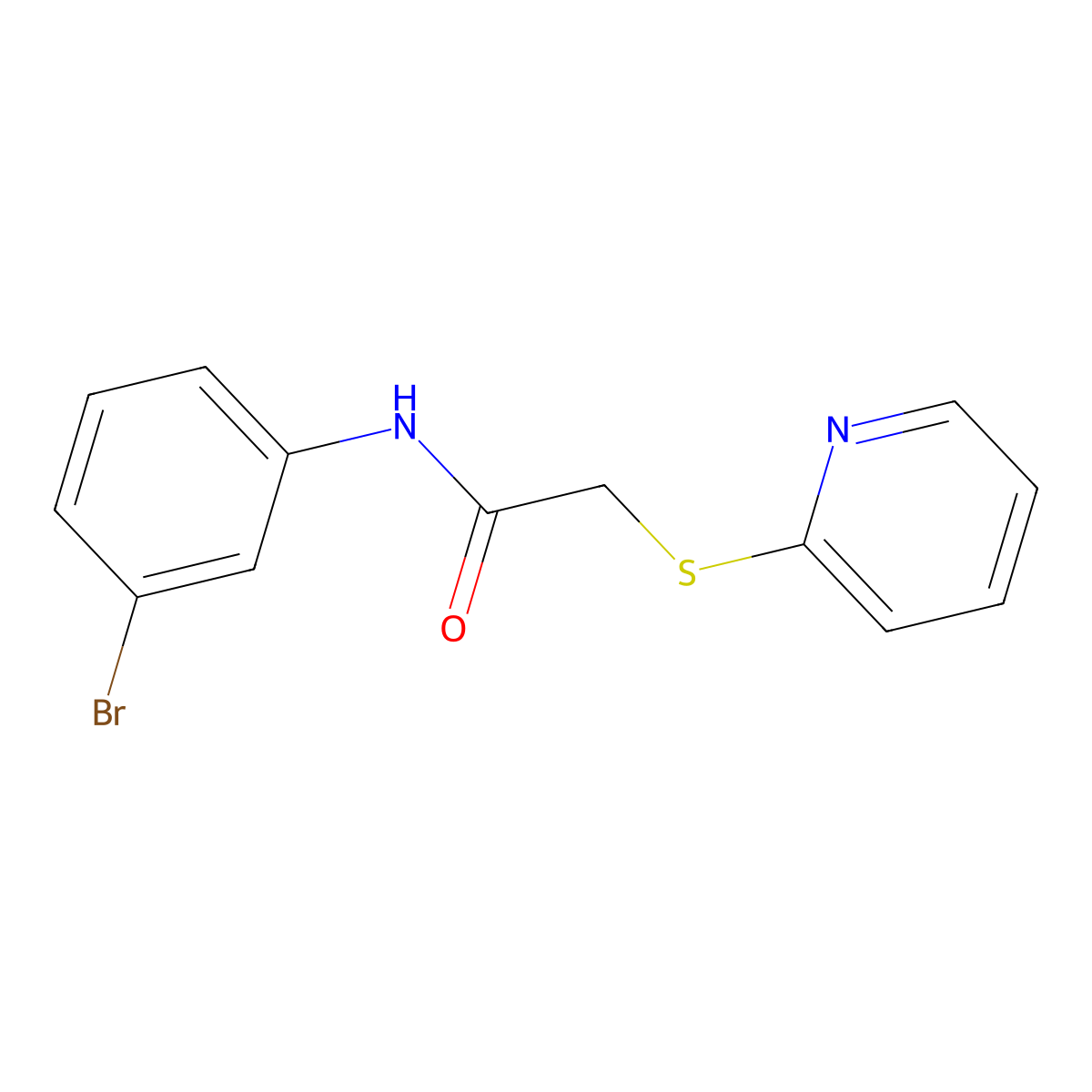 N-(3-bromophenyl)-2-pyridin-2-ylsulfanylacetamide molecular structure, CAS 444162-04-3