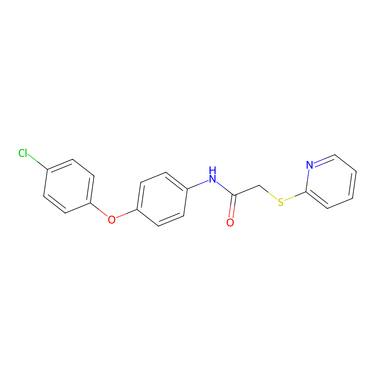 N-[4-(4-chlorophenoxy)phenyl]-2-pyridin-2-ylsulfanylacetamide molecular structure, CAS 444163-02-4
