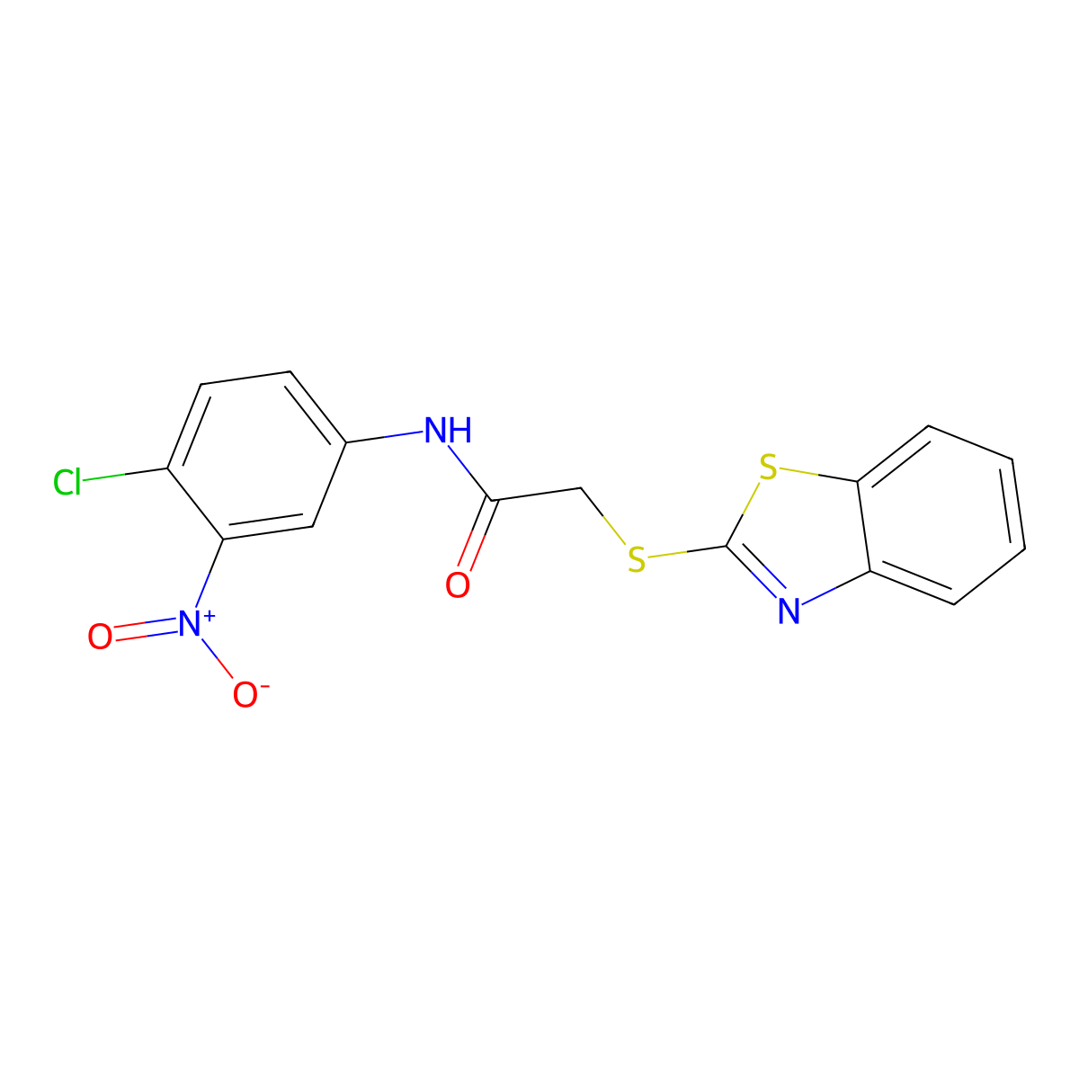 2-(1,3-benzothiazol-2-ylsulfanyl)-N-(4-chloro-3-nitrophenyl)acetamide molecular structure, CAS 444164-13-0