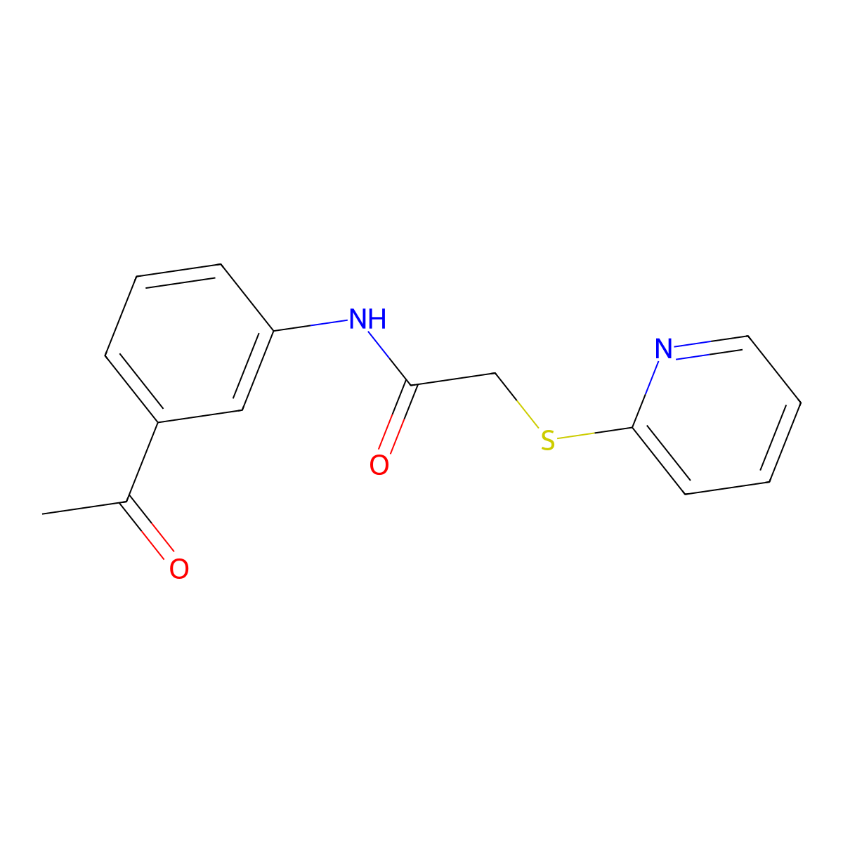N-(3-acetylphenyl)-2-pyridin-2-ylsulfanylacetamide molecular structure, CAS 444164-55-0