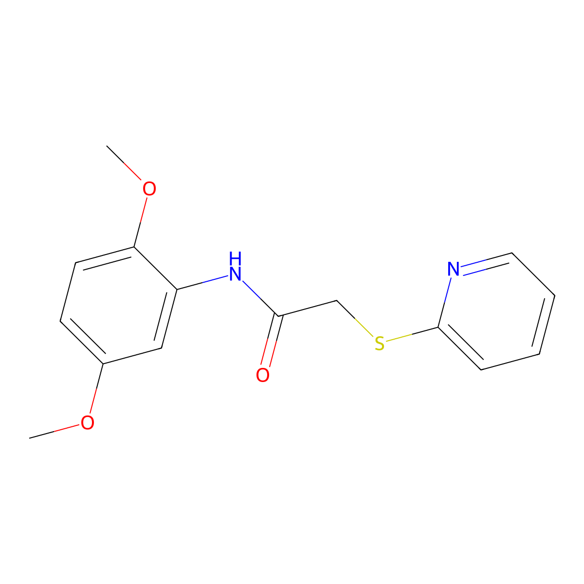 N-(2,5-Dimethoxyphenyl)-2-(pyridin-2-ylthio)acetamide molecular structure, CAS 444165-07-5