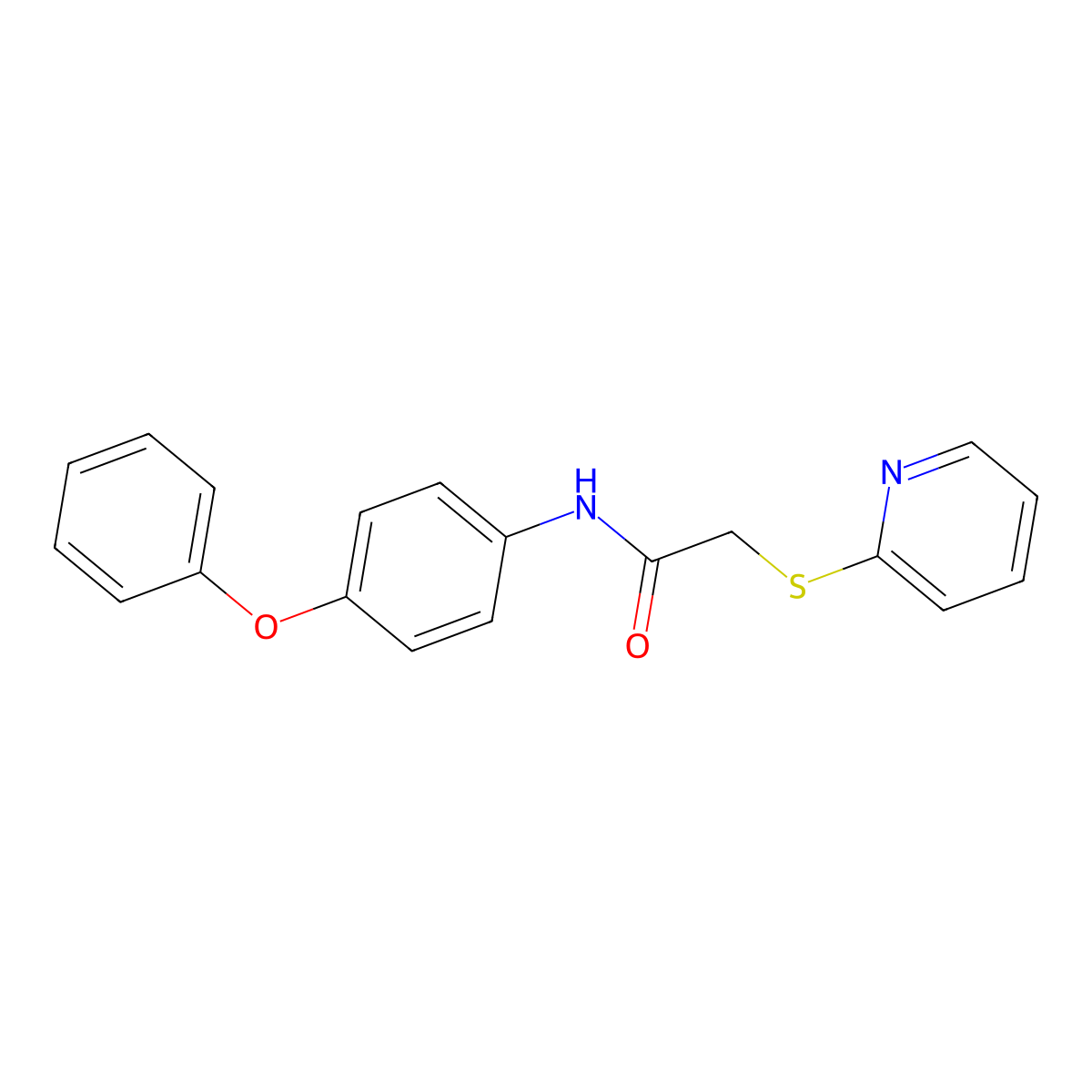 N-(4-phenoxyphenyl)-2-(pyridin-2-ylsulfanyl)acetamide molecular structure, CAS 444165-33-7