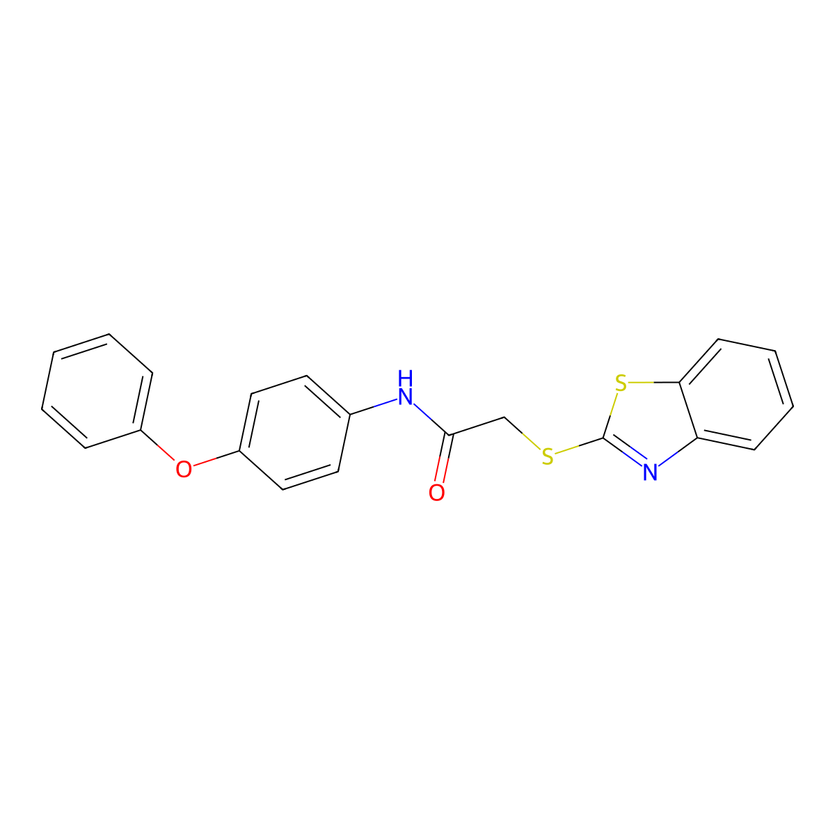 2-(1,3-benzothiazol-2-ylsulfanyl)-N-(4-phenoxyphenyl)acetamide molecular structure, CAS 444165-35-9