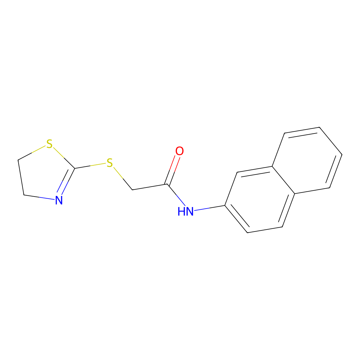 2-(4,5-dihydro-1,3-thiazol-2-ylsulfanyl)-N-naphthalen-2-ylacetamide molecular structure, CAS 444165-44-0