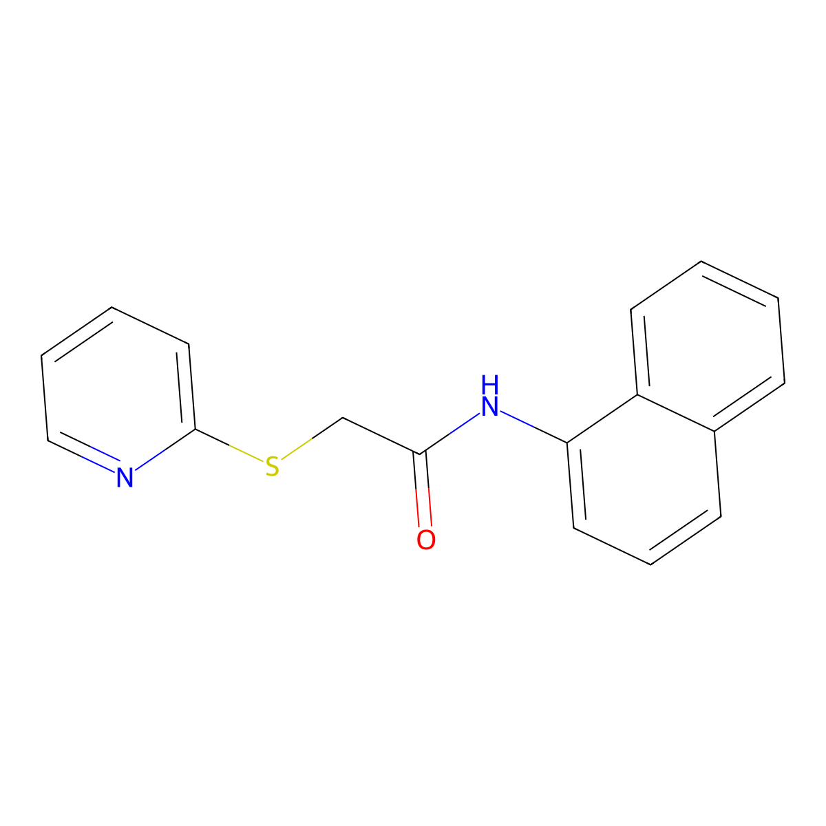 N-naphthalen-1-yl-2-pyridin-2-ylsulfanylacetamide molecular structure, CAS 444165-48-4