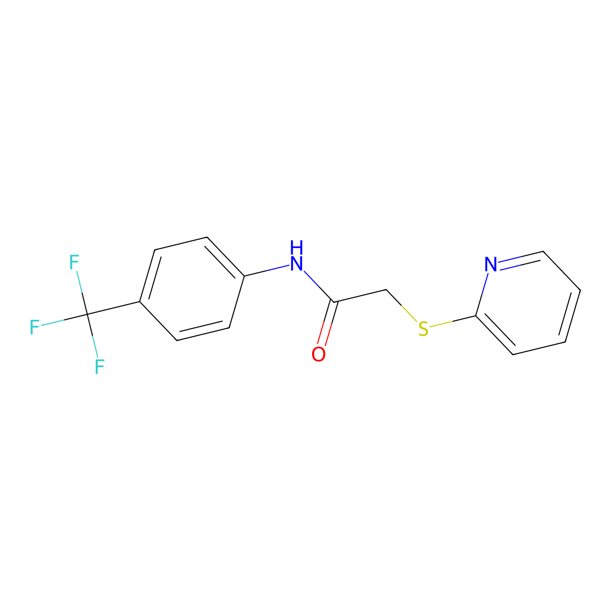 2-(pyridin-2-ylsulfanyl)-N-[4-(trifluoromethyl)phenyl]acetamide molecular structure, CAS 444165-93-9