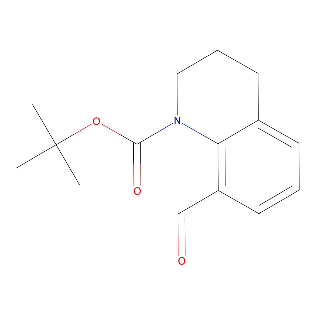 Tert-butyl 8-formyl-3,4-dihydroquinoline-1(2H)-carboxylate molecular structure, CAS 444188-08-3