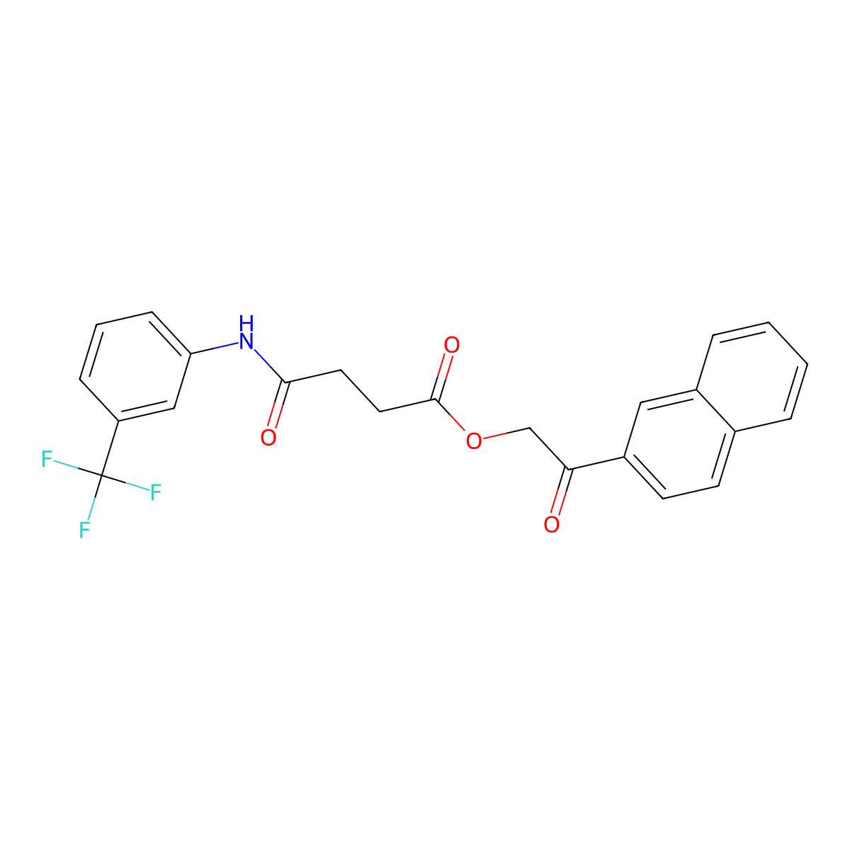 2-(Naphthalen-2-yl)-2-oxoethyl 4-oxo-4-[3-(trifluoromethyl)anilino]butanoate molecular structure, CAS 4442-27-7