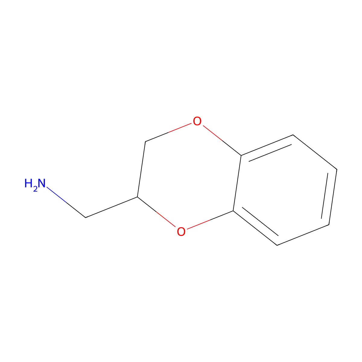 2-Aminomethyl-1,4-benzodioxane molecular structure, CAS 4442-59-5