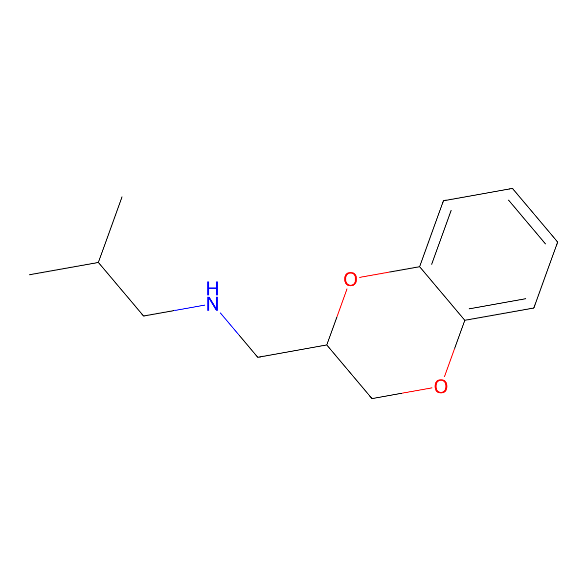 1,4-Benzodioxan-2-methylamine, N-isobutyl- molecular structure, CAS 4442-62-0