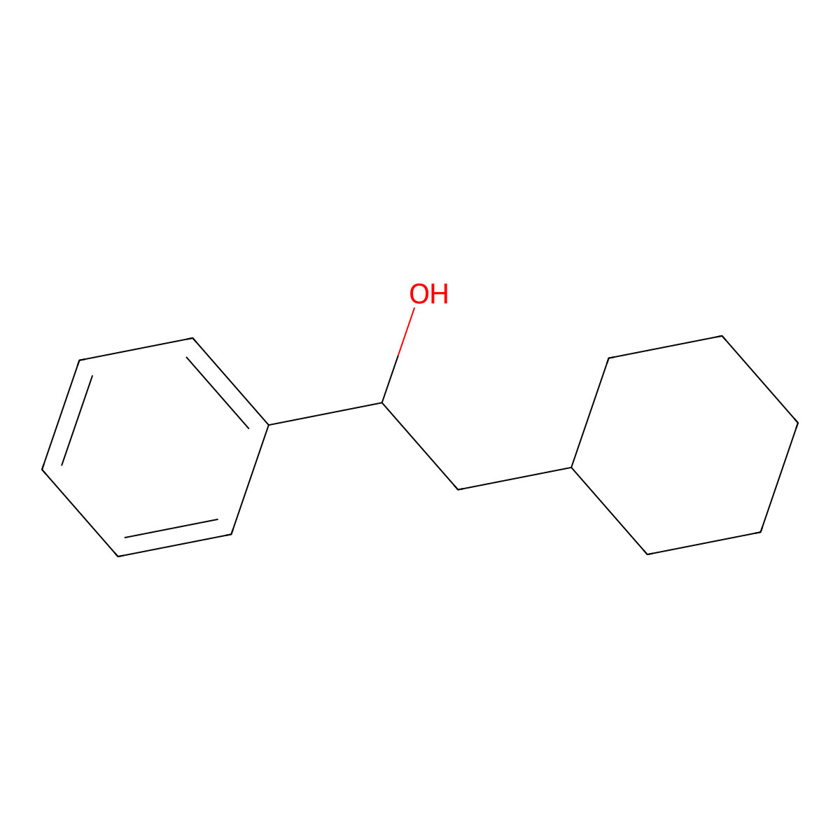 alpha-(Cyclohexylmethyl)benzenemethanol molecular structure, CAS 4442-82-4