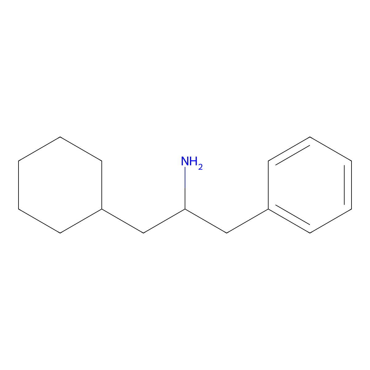 alpha-(Cyclohexylmethyl)benzeneethanamine molecular structure, CAS 4442-86-8