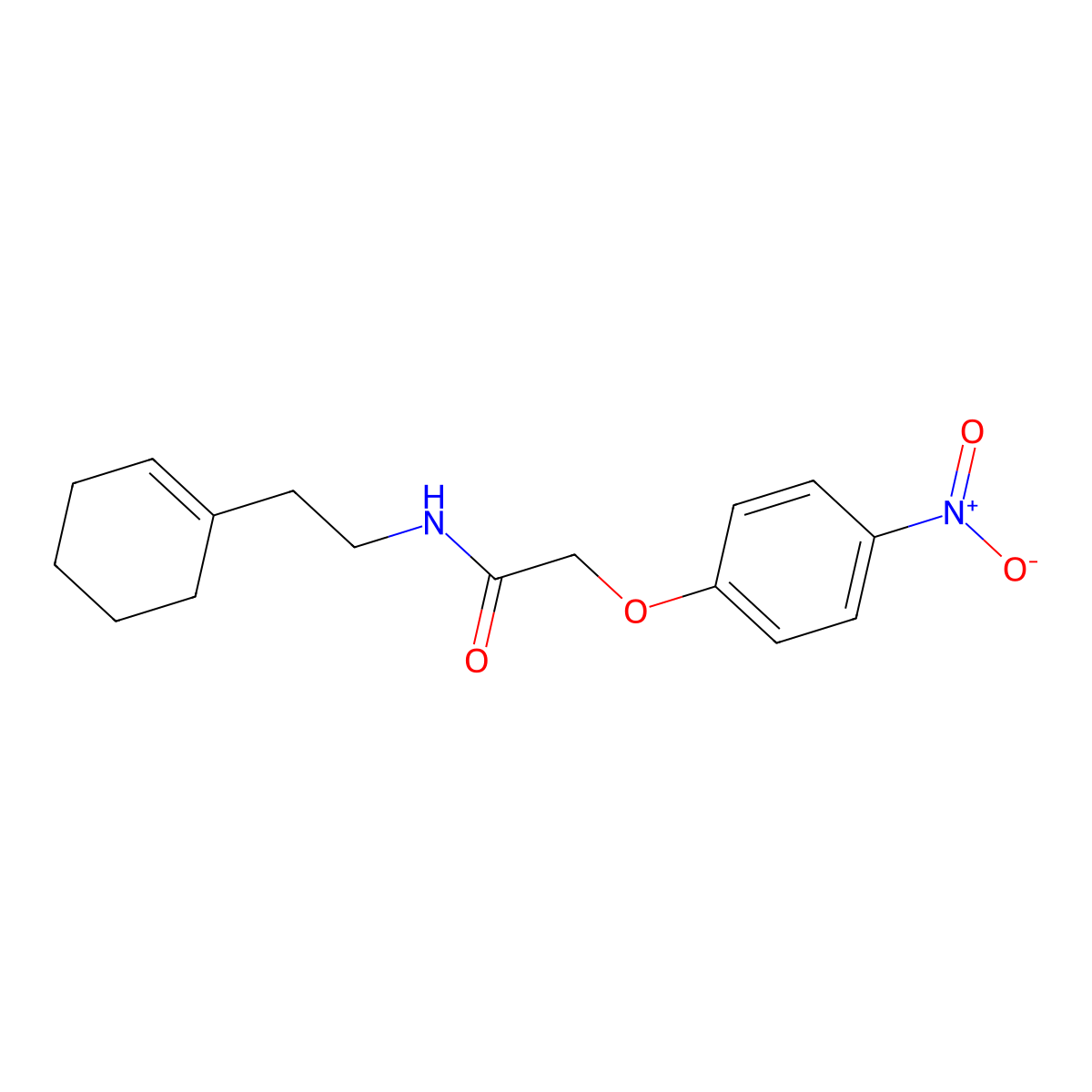 N-[2-(1-cyclohexen-1-yl)ethyl]-2-(4-nitrophenoxy)acetamide molecular structure, CAS 444285-96-5