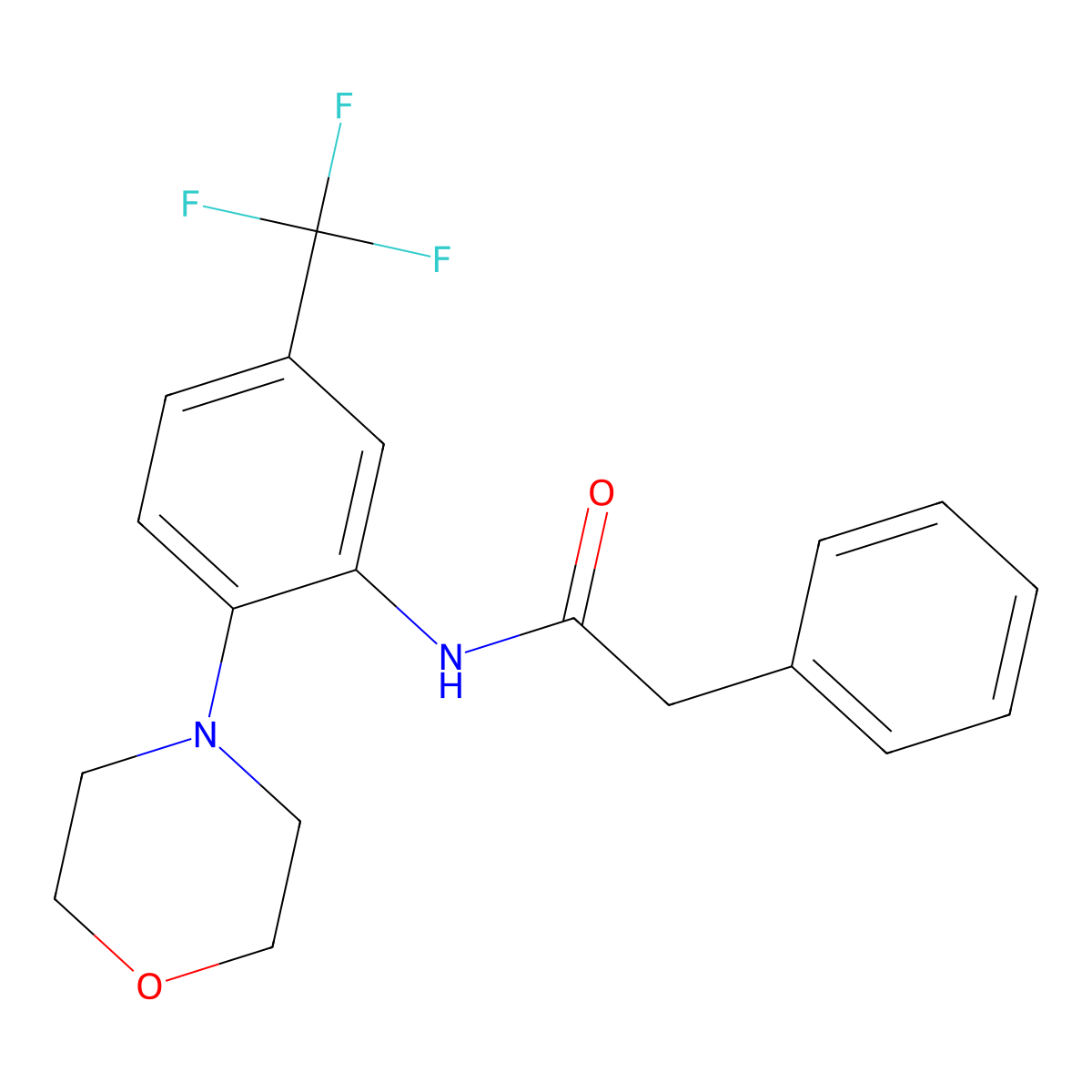 N-[2-morpholin-4-yl-5-(trifluoromethyl)phenyl]-2-phenylacetamide molecular structure, CAS 444286-26-4