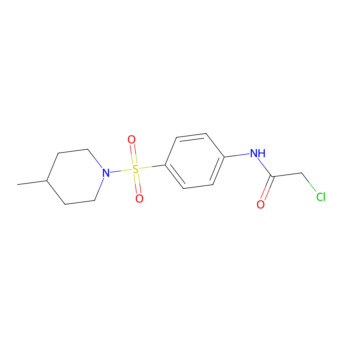 2-Chloro-N-{4-[(4-methylpiperidin-1-yl)sulfonyl]phenyl}acetamide molecular structure, CAS 444286-58-2