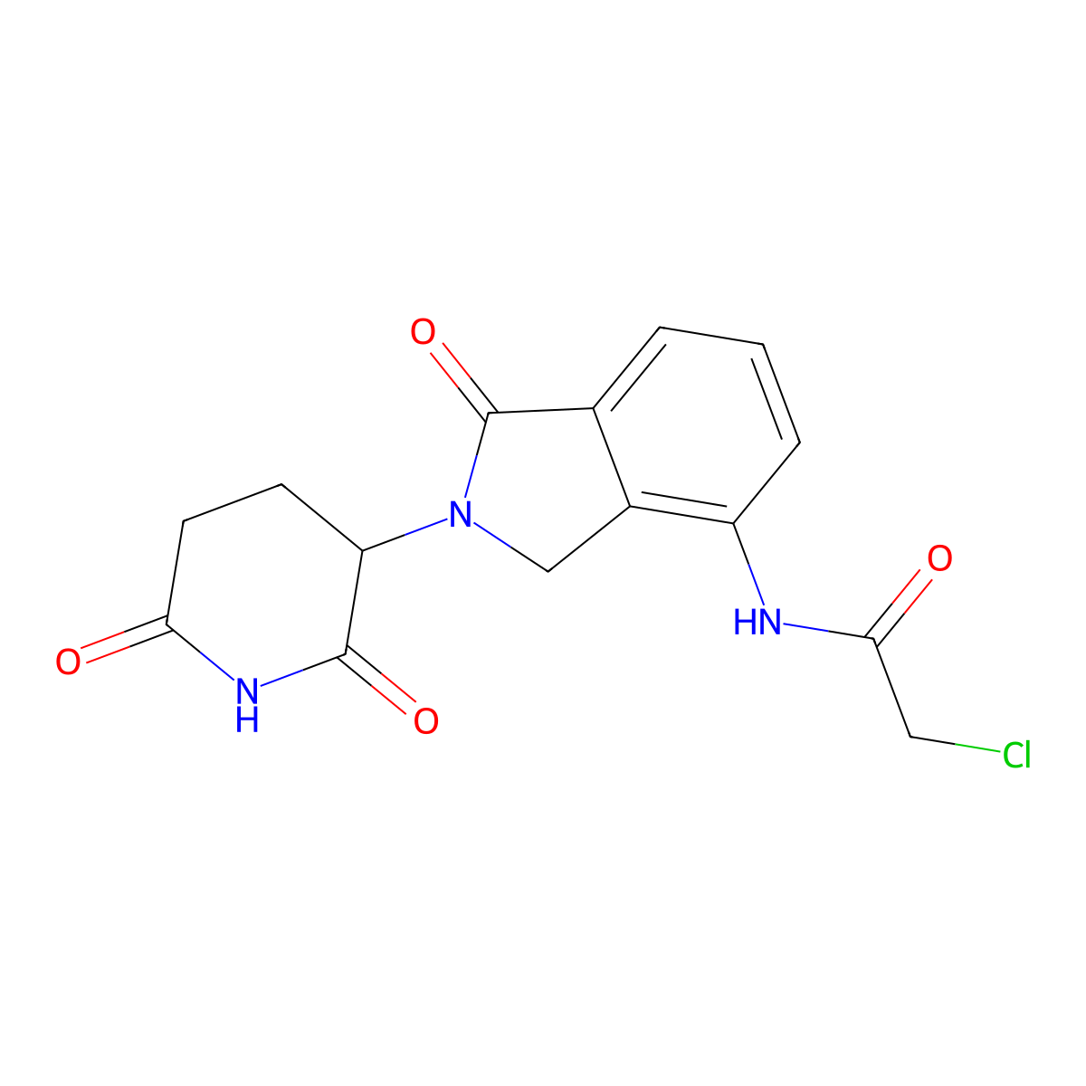 2-chloro-N-[2-(2,6-dioxo-3-piperidyl)-1-oxo-isoindolin-4-yl]acetamide molecular structure, CAS 444287-87-0