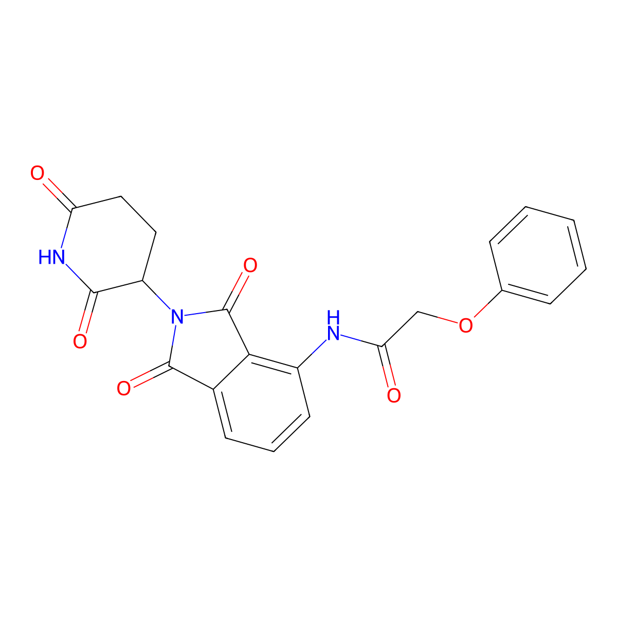 N-[2-(2,6-Dioxo-piperidin-3-yl)-1,3-dioxo-2,3-dihydro-1H-isoindol-4-yl]-2-phenoxy-acetamide molecular structure, CAS 444288-00-0