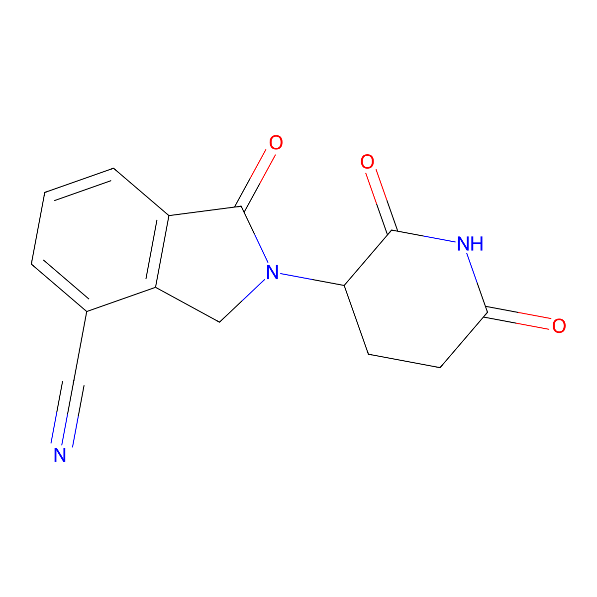 2-(2,6-Dioxopiperidin-3-yl)-1-oxoisoindoline-4-carbonitrile molecular structure, CAS 444289-04-7