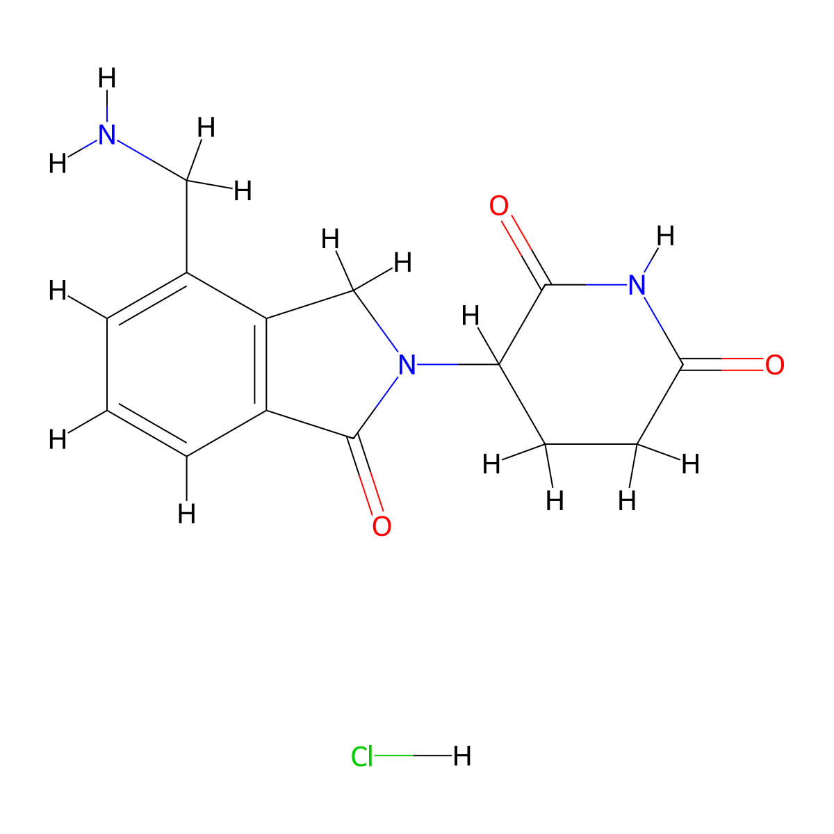 3-(4-(Aminomethyl)-1-oxoisoindolin-2-yl)piperidine-2,6-dione hydrochloride molecular structure, CAS 444289-05-8