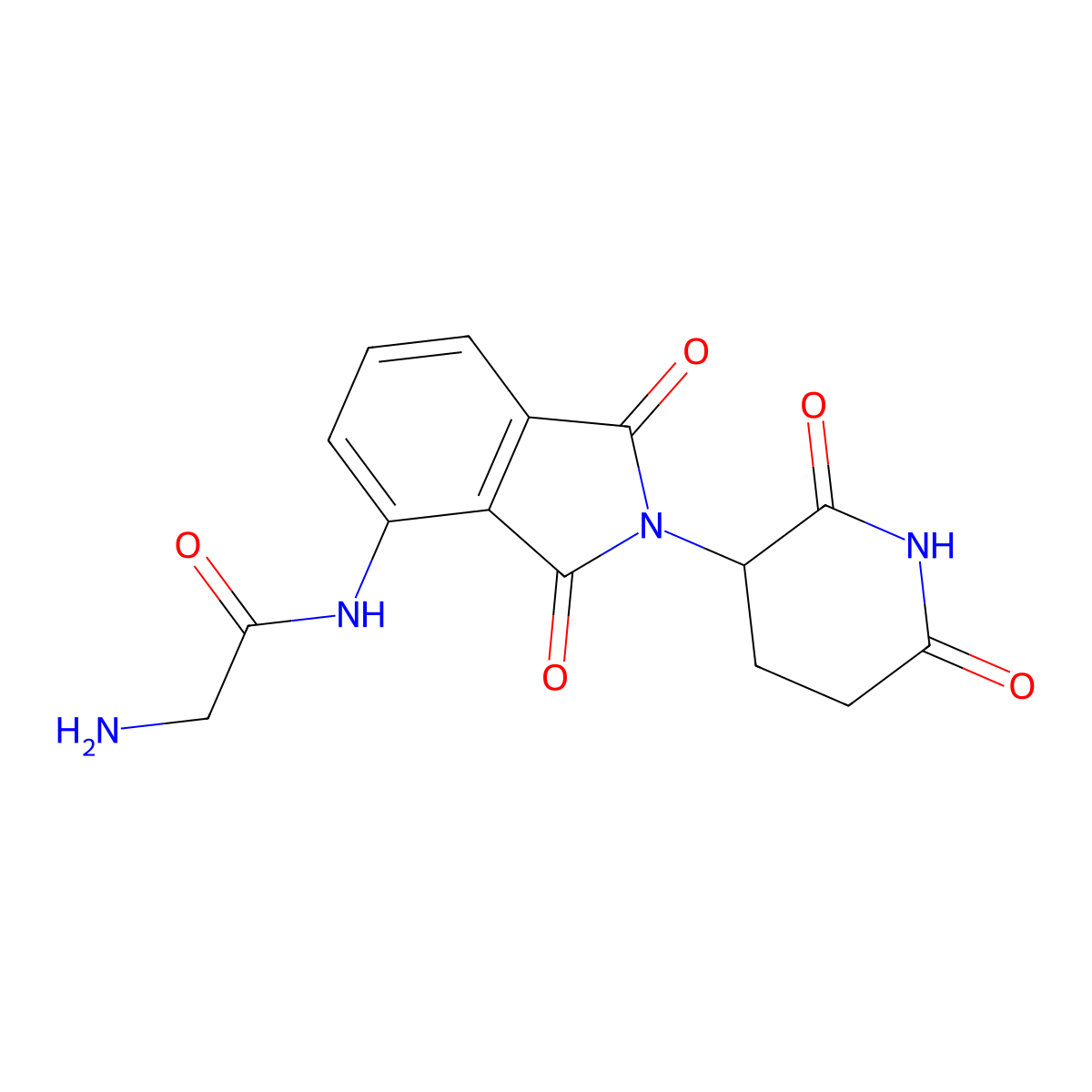 2-amino-N-(2-(2,6-dioxopiperidin-3-yl)-1,3-dioxo-2,3-dihydro-1H-isoindol-4-yl)acetamide molecular structure, CAS 444289-11-6