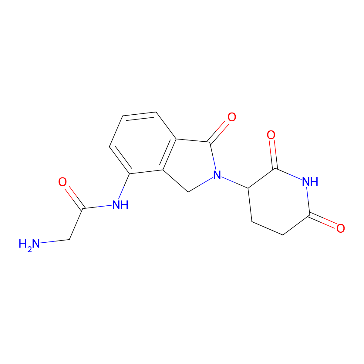2-amino-N-[2-(2,6-dioxopiperidin-3-yl)-1-oxo-2,3-dihydro-1H-isoindol-4-yl]acetamide molecular structure, CAS 444289-12-7