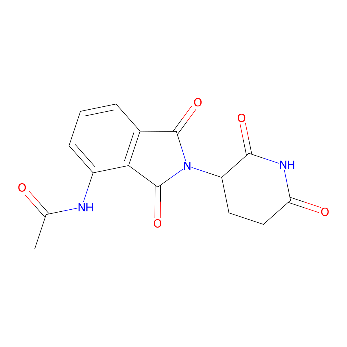 Acetamide, N-(2-(2,6-dioxo-3-piperidinyl)-2,3-dihydro-1,3-dioxo-1H-isoindol-4-yl)- molecular structure, CAS 444289-17-2