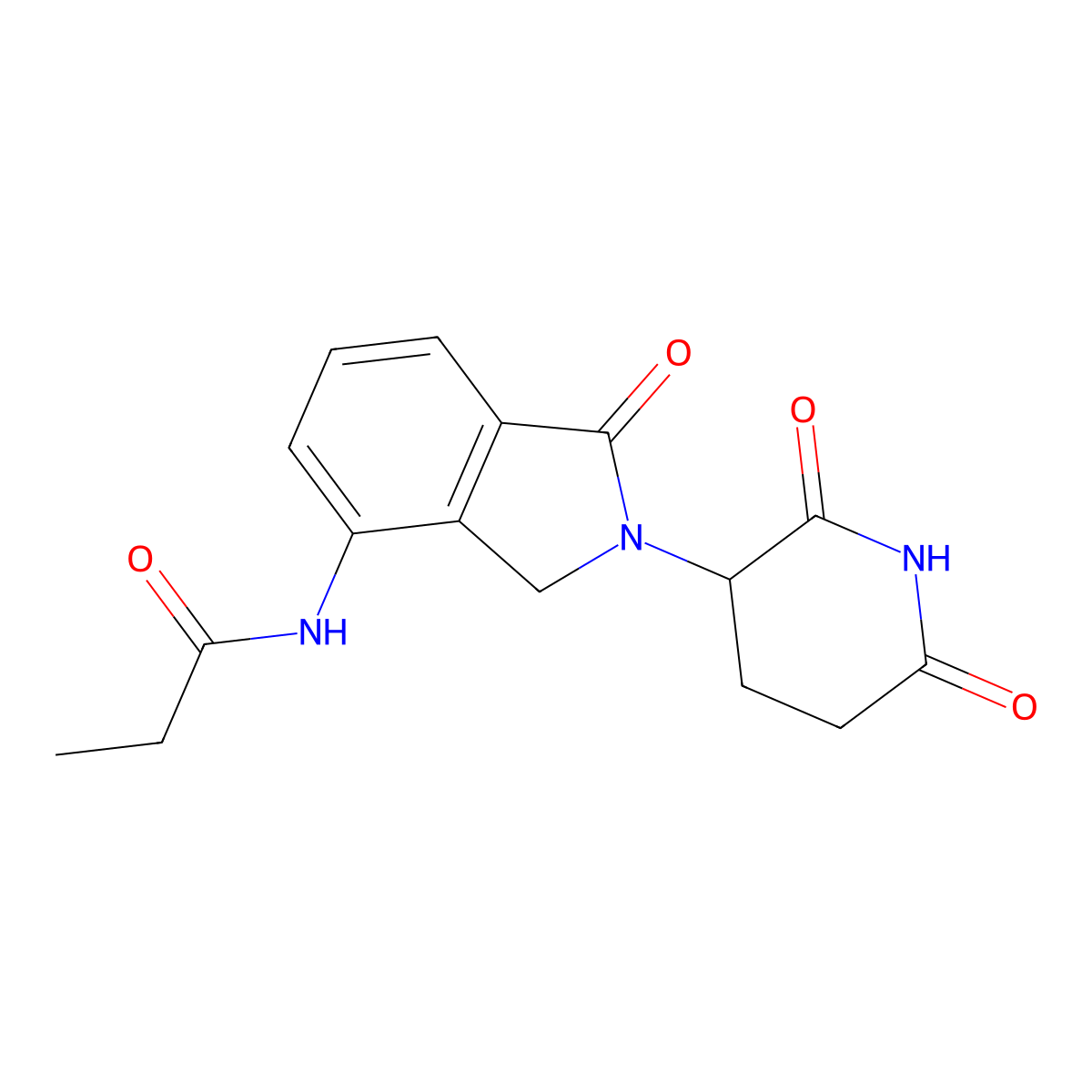 N-(2-(2,6-dioxopiperidin-3-yl)-1-oxoisoindolin-4-yl)propionamide molecular structure, CAS 444289-19-4