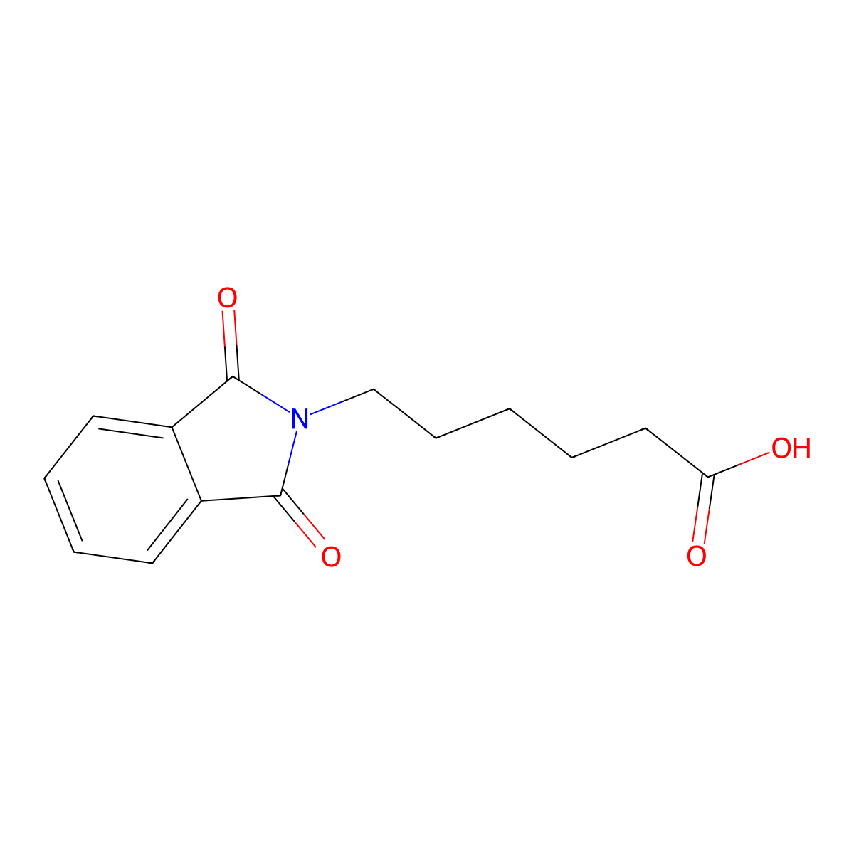 1,3-Dihydro-1,3-dioxo-2H-isoindole-2-hexanoic acid molecular structure, CAS 4443-26-9