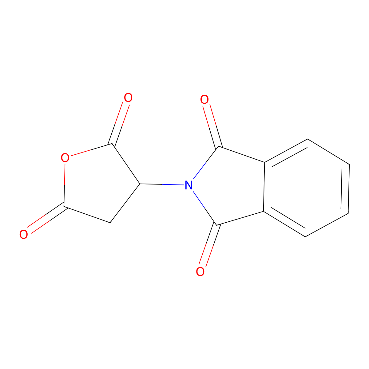 2-(2,5-Dioxotetrahydrofuran-3-yl)isoindoline-1,3-dione molecular structure, CAS 4443-40-7
