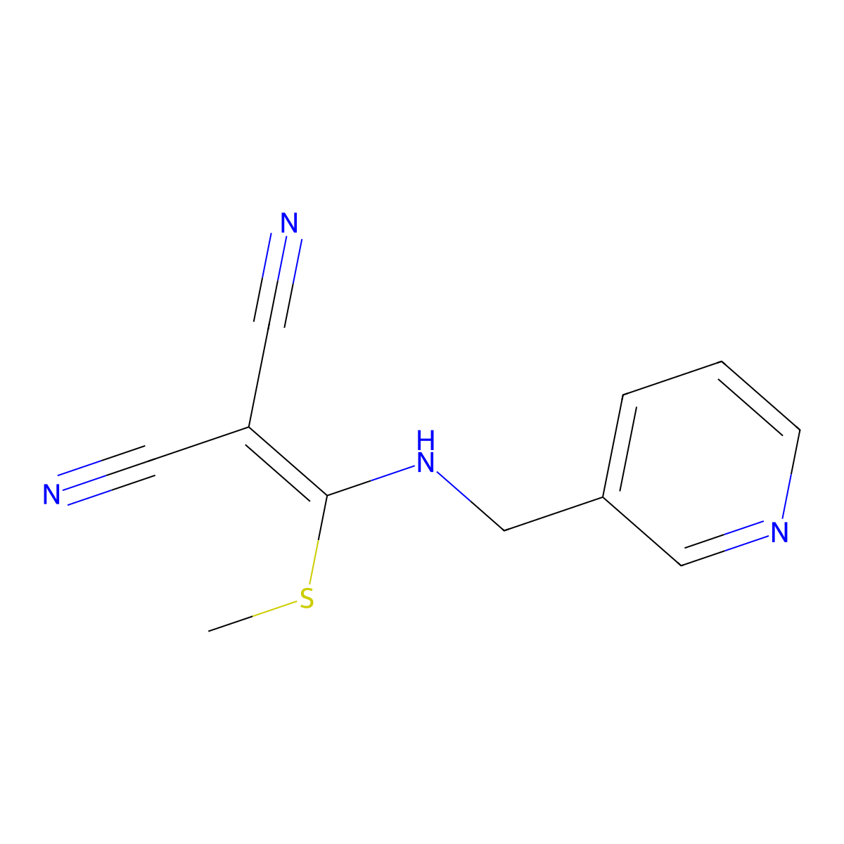 2-{(Methylsulfanyl)[(3-pyridinylmethyl)amino]methylene}malononitrile molecular structure, CAS 444309-53-9