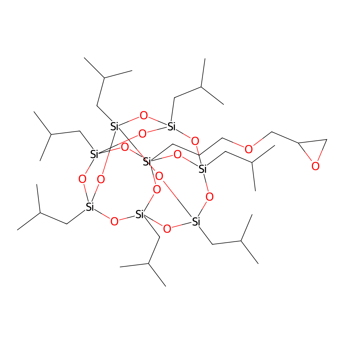 Pss-(3-glycidyl)propoxy-heptaisobutyl S& molecular structure, CAS 444315-17-7