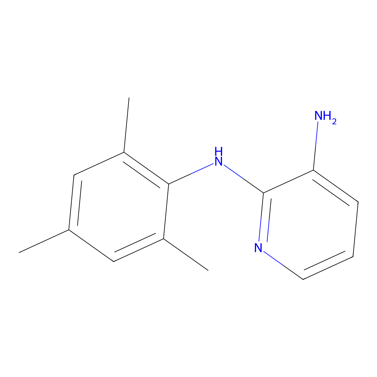 2-N-(2,4,6-trimethylphenyl)pyridine-2,3-diamine molecular structure, CAS 444325-84-2
