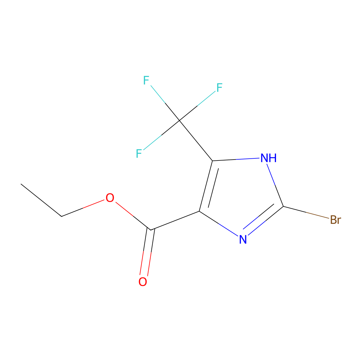 ethyl 2-bromo-5-(trifluoromethyl)-1H-imidazole-4-carboxylate molecular structure, CAS 444326-49-2