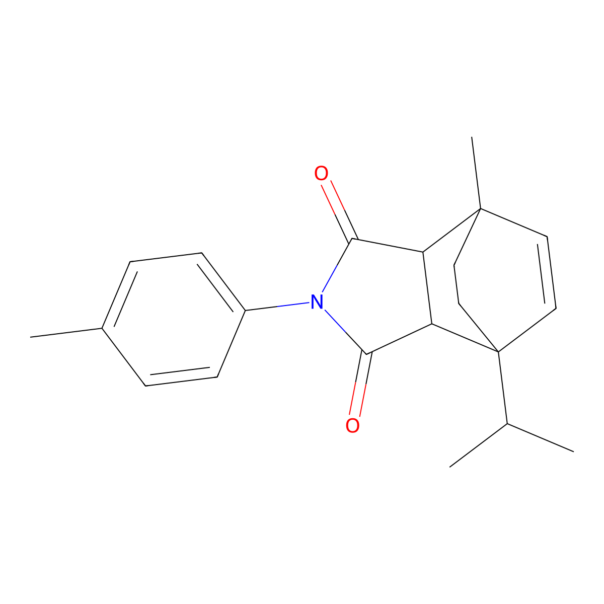 4-isopropyl-7-methyl-2-(p-tolyl)-3a,4,7,7a-tetrahydro-1H-4,7-ethanoisoindole-1,3(2H)-dione molecular structure, CAS 444336-81-6