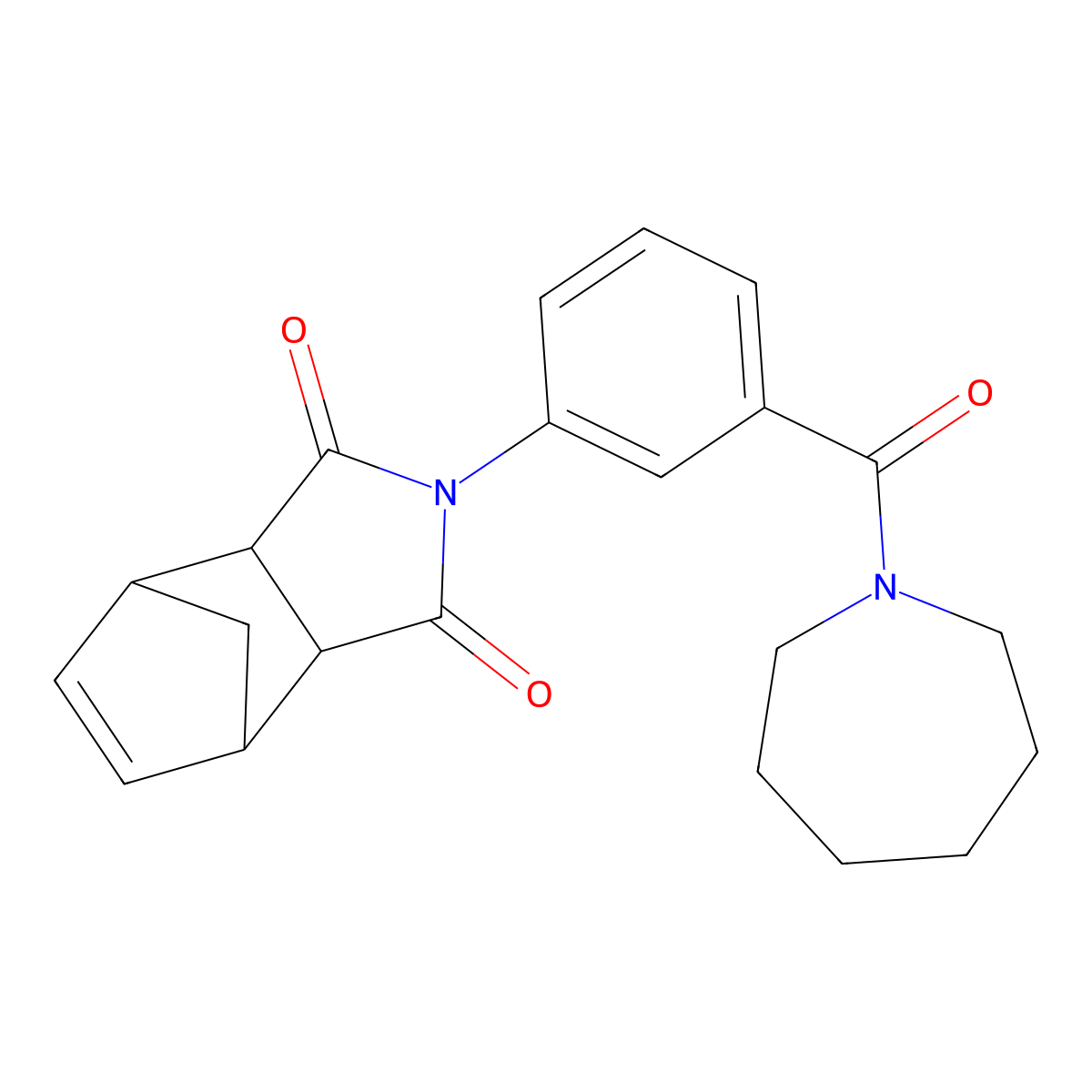 2-[3-(azepan-1-ylcarbonyl)phenyl]-3a,4,7,7a-tetrahydro-1H-4,7-methanoisoindole-1,3(2H)-dione molecular structure, CAS 444336-88-3