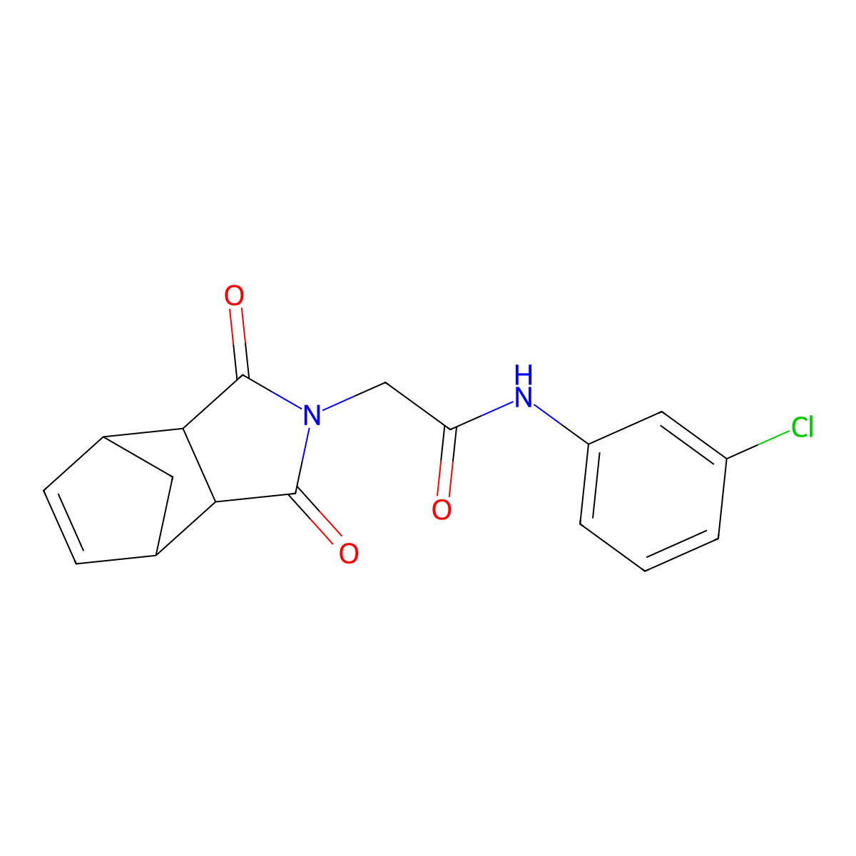 N-(3-chlorophenyl)-2-(1,3-dioxo-1,3,3a,4,7,7a-hexahydro-2H-4,7-methanoisoindol-2-yl)acetamide molecular structure, CAS 444337-31-9