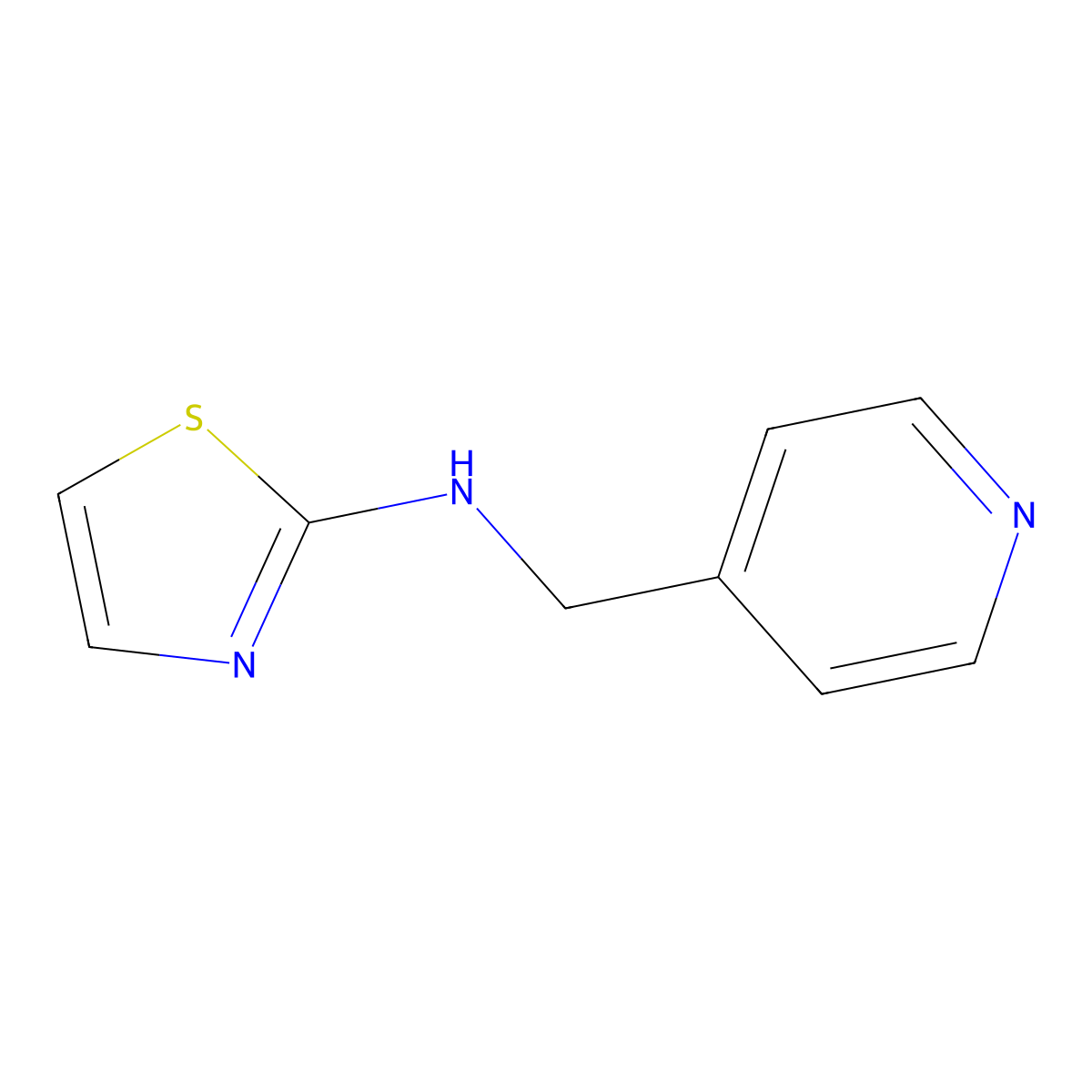N-(pyridin-4-ylmethyl)-1,3-thiazol-2-amine molecular structure, CAS 444342-45-4