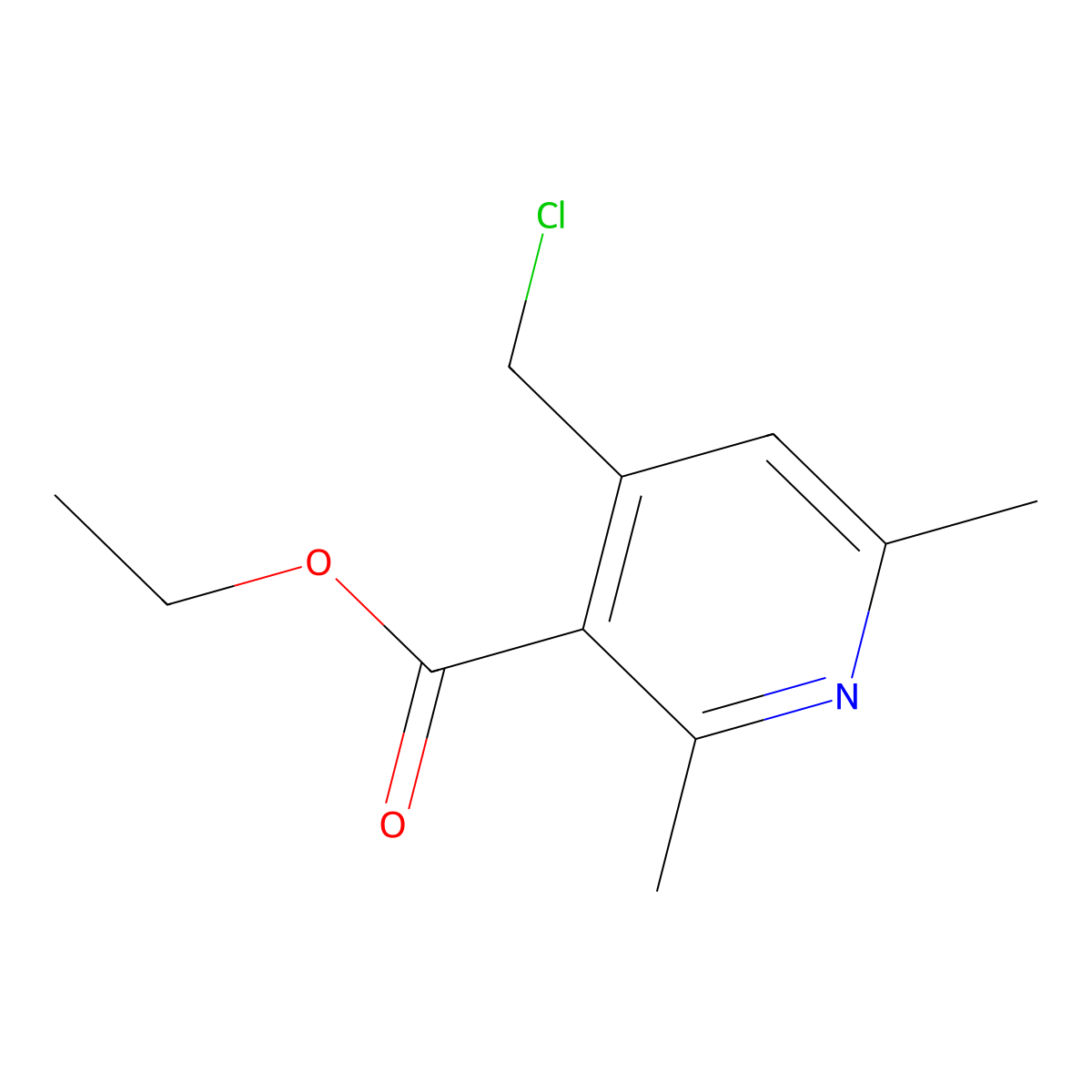 Ethyl 4-(chloromethyl)-2,6-dimethylnicotinate molecular structure, CAS 444347-36-8