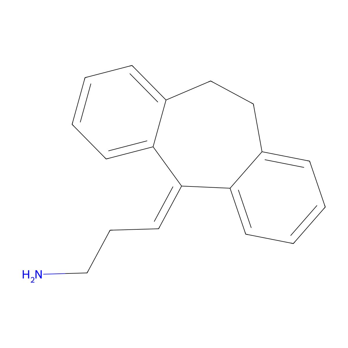 Desmethylnortriptyline molecular structure, CAS 4444-42-2