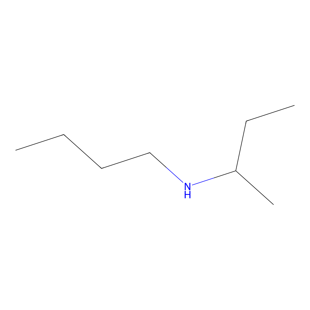 (Butan-2-yl)(butyl)amine molecular structure, CAS 4444-67-1