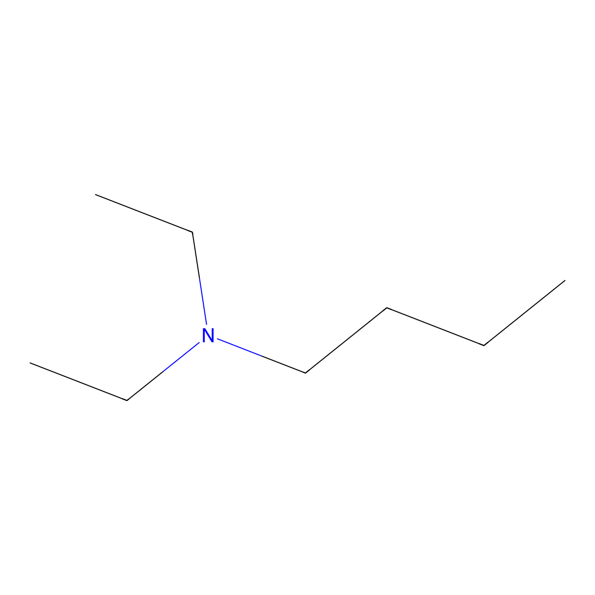 Diethylbutylamine molecular structure, CAS 4444-68-2