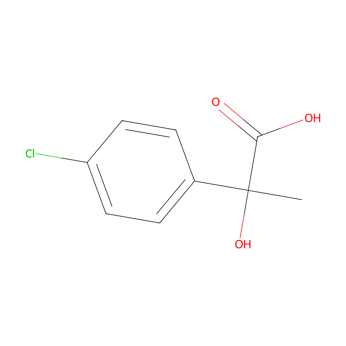 2-(4-Chlorophenyl)-2-hydroxypropanoic acid molecular structure, CAS 4445-13-0