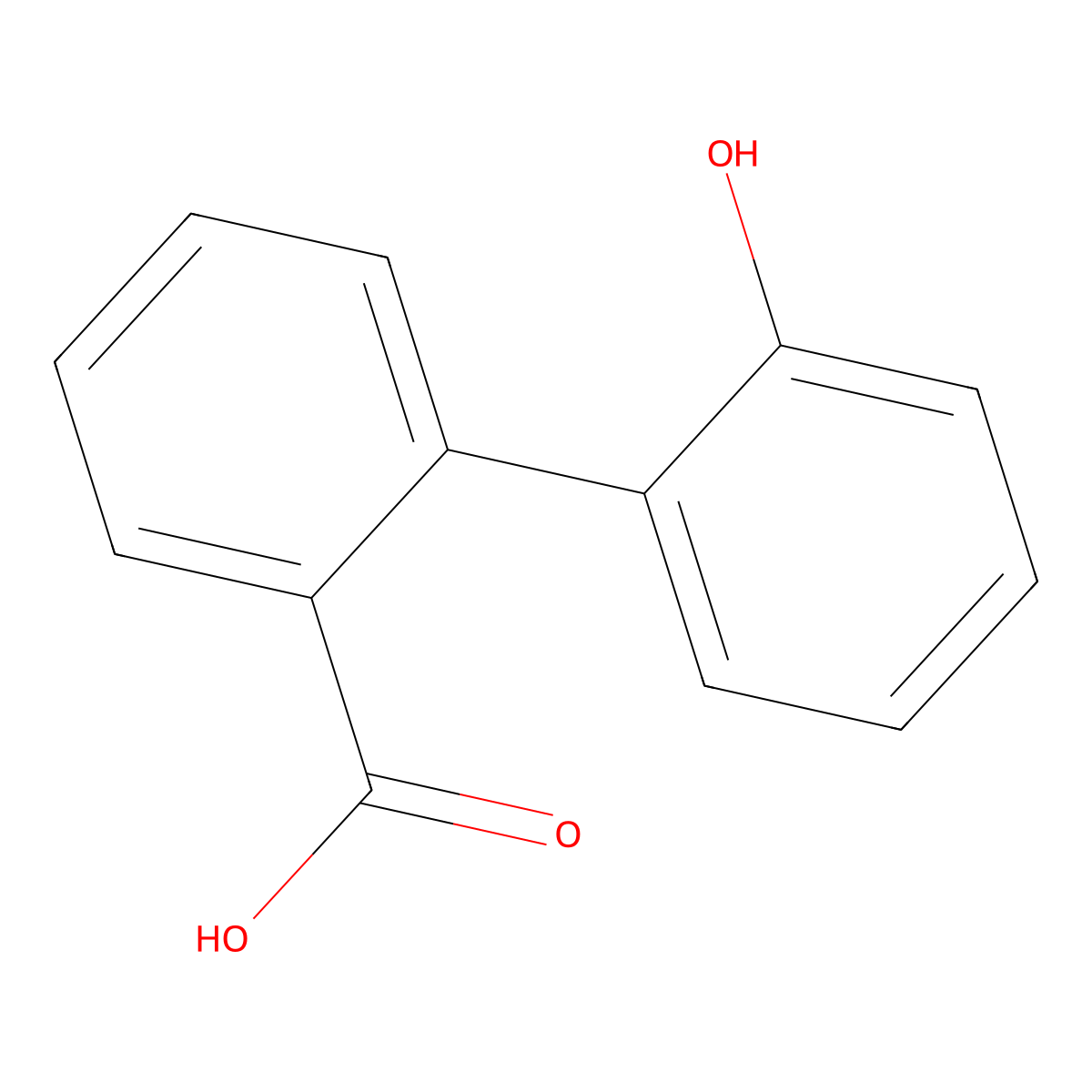 2'-Hydroxy-2-biphenylcarboxylic acid molecular structure, CAS 4445-30-1