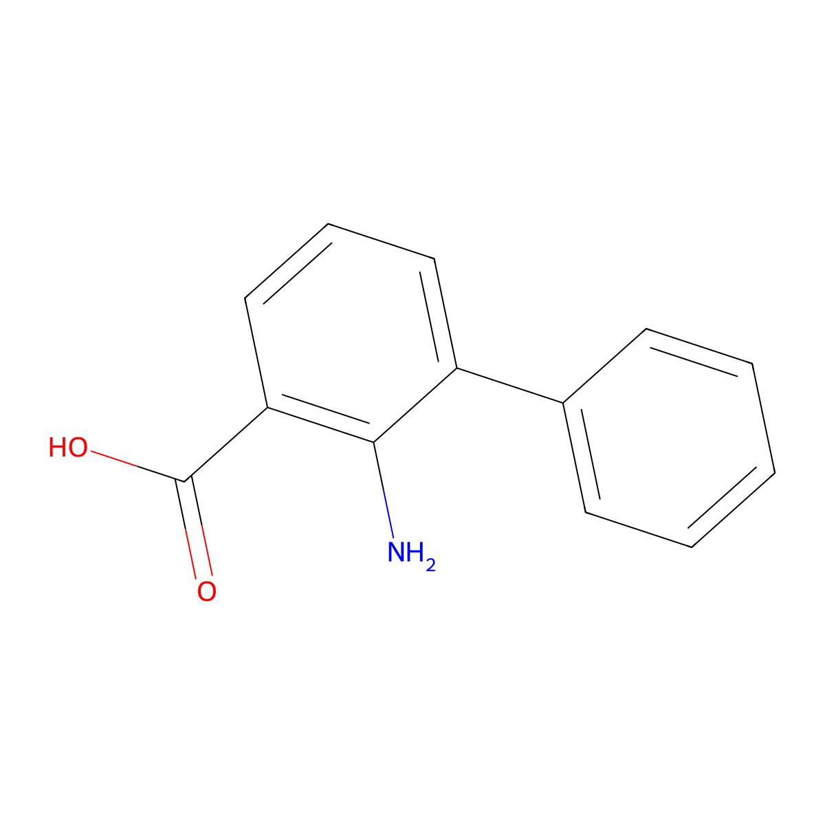 2-Aminobiphenyl-3-carboxylic acid molecular structure, CAS 4445-39-0