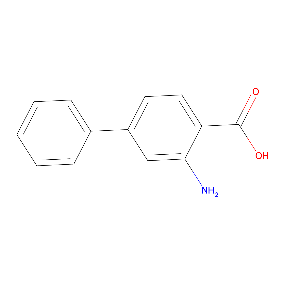 3-Amino-[1,1'-biphenyl]-4-carboxylic acid molecular structure, CAS 4445-43-6