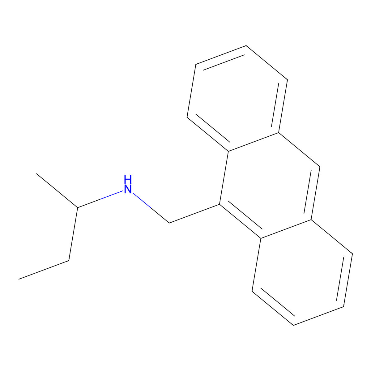 (Anthracen-9-ylmethyl)(butan-2-yl)amine molecular structure, CAS 444576-97-0
