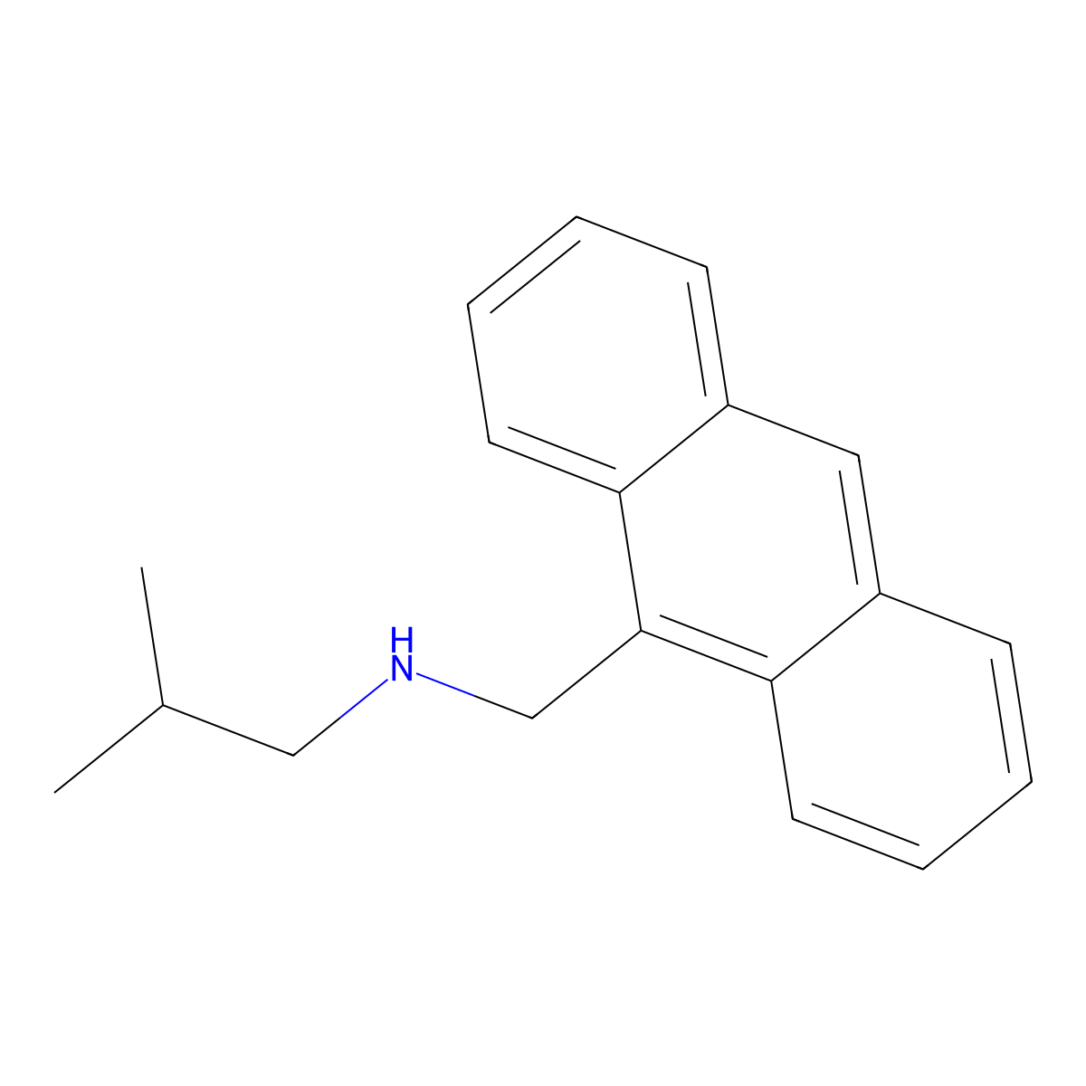 (Anthracen-9-ylmethyl)(2-methylpropyl)amine molecular structure, CAS 444577-36-0